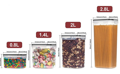 7 boîtes de rangement plastique - Couvercle hermétique pour céréales