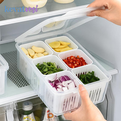 Rangement réfrigérateur en plastique avec couvercle